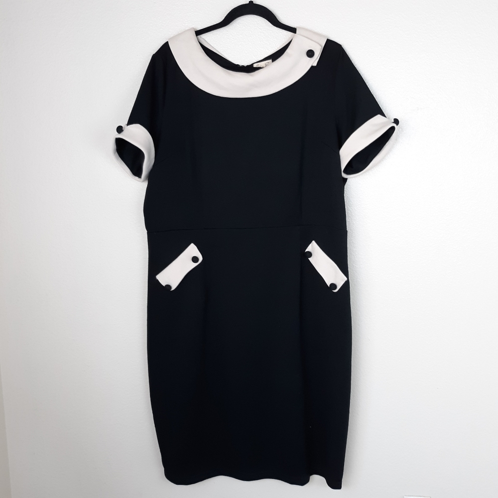 Lindy Bop Collared Black Dress Plus Size 20